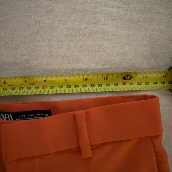 ZARA Orange High Waisted Pants With Slits (Small) - Picture 9 of 10